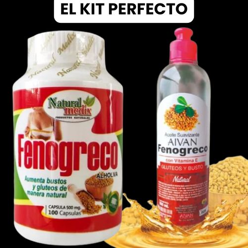 AUMENTA BUSTO & GLÚTEOS FENOGRECO EN: ACEITE Y CÁPSULAS ``ORIGINAL``