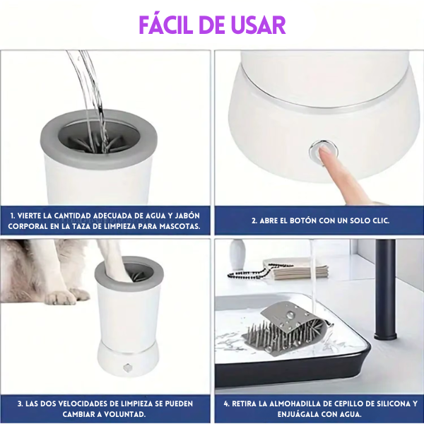 Limpiador De Patitas Electrico para Mascotas