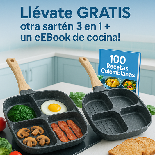 MultiSartén SmartCook™ 4 EN 1 + SARTEN 3 EN 1 GRATIS y EBook de COCINA
