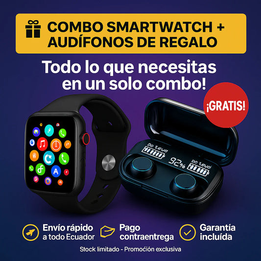 SMARTWATCH INTELIGENTE T500 + 2 MANILLAS GRATIS + AURICULARES INALÁMBRICOS GRATIS 🎁